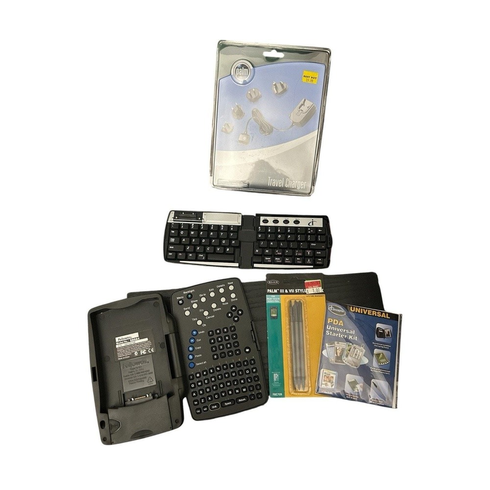 Vintage Palm Pilot PDA Accessory Lot iConcepts Keyboard Breast Cancer Ed New